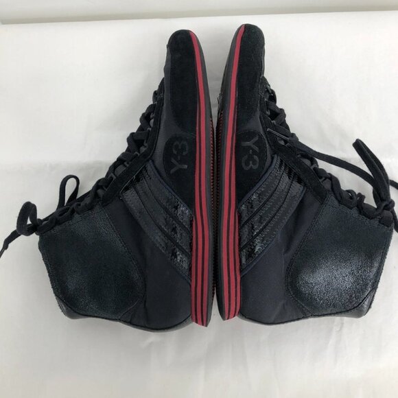Y-3 Adidas Yohji Yamamoto black & red women hi top sneakers suede trim size 7 - Picture 11 of 12